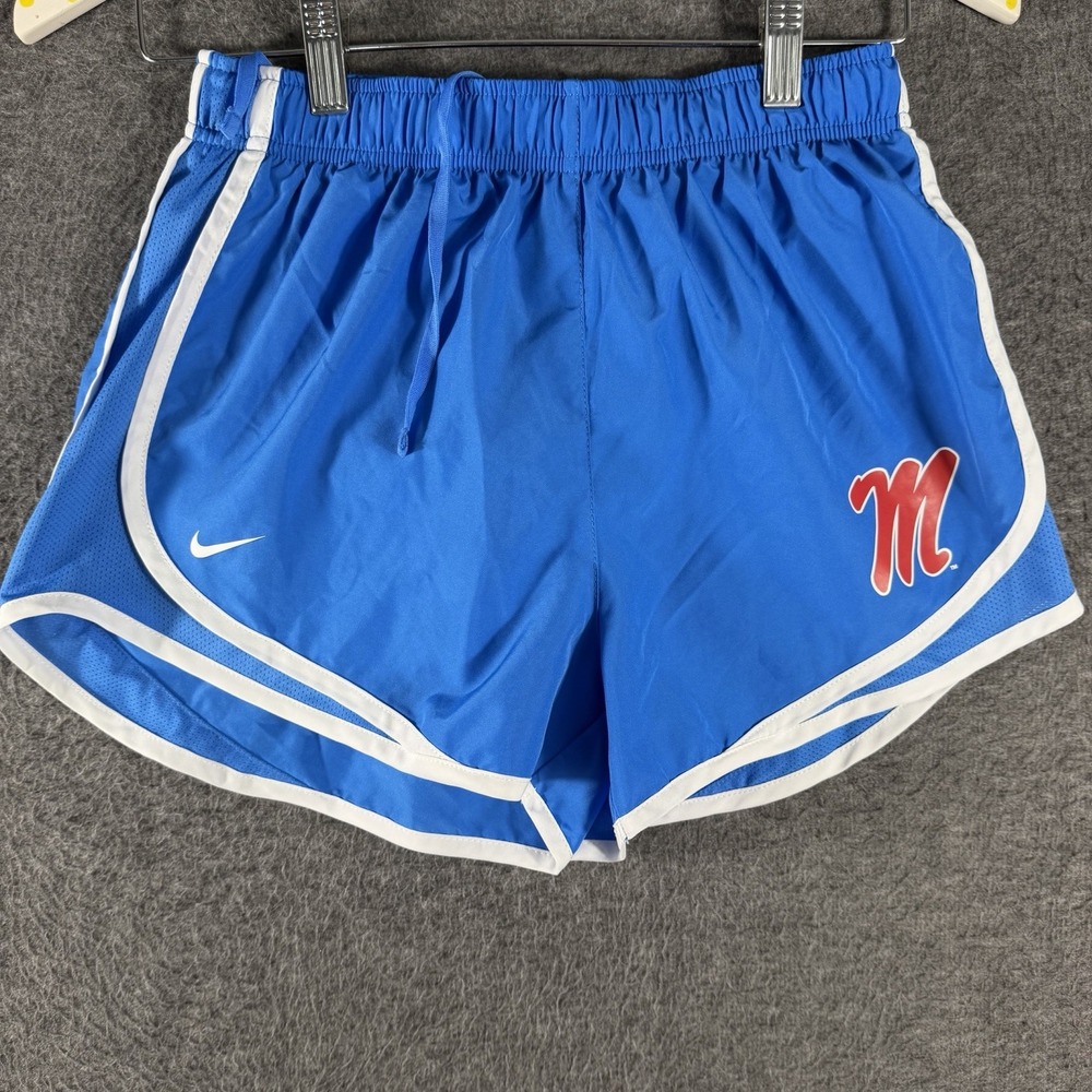Nike Dri Fit Ole Miss Rebels Powder Blue Shorts Women's Size S Lined Football